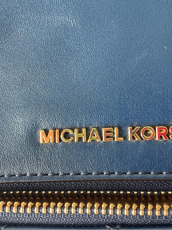 Michael Kors Navy Quilted Leather Backpack with Gold Hardware main image 7